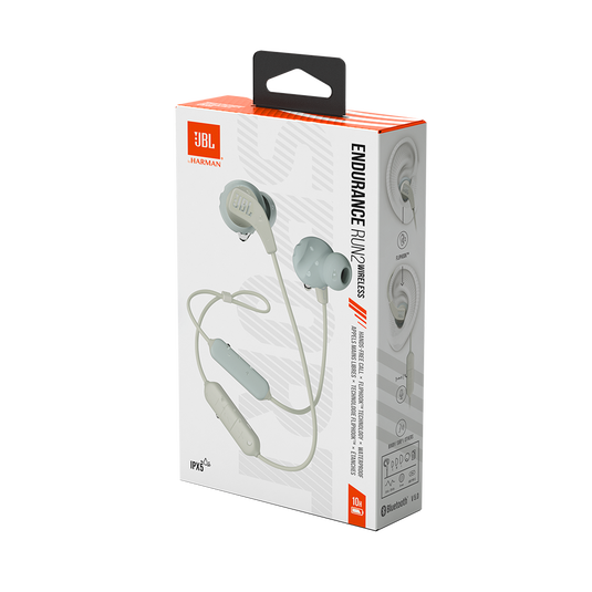 JBL Endurance Run 2 Wireless - White - Waterproof Wireless In-Ear Sport Headphones - Detailshot 10 image number null